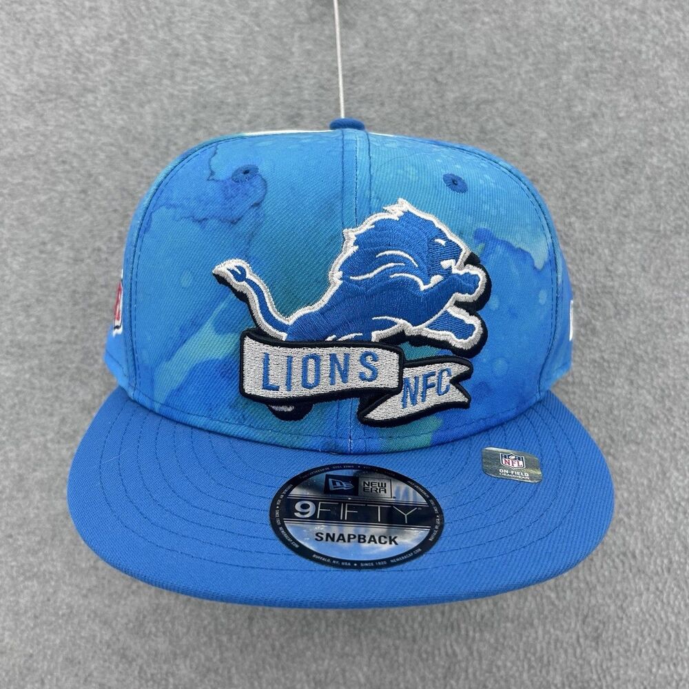 DETROIT LIONS NFL NEW ERA 9FIFTY INK DYE ON FIELD SIDELINE SNAPBACK HAT CAP